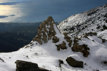 Το βουνό Κέρκης με χιόνια